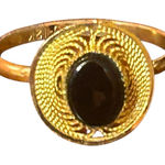 VTG 1/20 12K Gold Filled Filigree Ring | Black Onyx Cabochon Size 8 Photo 0