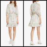 Joie 💕💕 Shima Smocked Ruffled Dress ~ Chiffon Mock Neck Floral Print Medium Photo 3