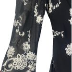 Donna Ricco Vtg New York Black White Floral Print Midi Dress Women's 14 Draped Photo 9