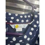 Boden Althea Flare Cuff Polk a Dot Top Size 8 Blue Photo 2