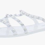 Steve Madden Steer Studded Jelly Sandals White Size 8 Vacation Pool Beach Cruise Photo 0