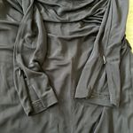 Badgley Mischka BADGLEY MISCHIKA long Sleeve side ruched V back sheath dress in Navy size 4 Photo 9