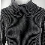 Rudy Rd Black Metallic Pinstripe Turtleneck Long Sleeve Pullover Sweater Top M Size M Photo 3