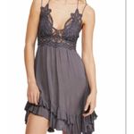 Free People  Women's Dress Adella Slip Mini Charcoal Gray Lace Feminine Size XS Photo 2