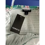 Torrid New  Plus Green Floral Mesh Strapless Twisted Babydoll Tunic Top Size 1 Photo 7