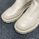 Mango MNG pull on Chelsea boots sock lug sole chunky beige ecru tan 6 US Photo 2