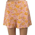 ZARA  Orange Multicolor Floral Linen High Rise Mini Flare A-Line Skort Skirt Sz L Photo 0