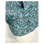 Michael Michael Kors Paisley‎ Bell Sleeve Blouse Boat Neck Green White Small Photo 3