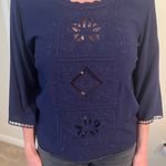 Eyelet Lace Tank Blue Photo 2