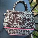 Vera Bradley  bag imperial toile satchel Brown pink White Palm trees quilted Tote Photo 0