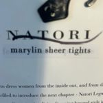 Natori  Marylin Sheer Tights Nude Black Size Medium Floral Detail Leg Pair of 2 Photo 6