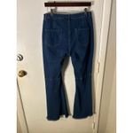 Blue Denim Wide Leg Bellbottoms Raw Hem Jeans XL Casual Festival Bohemian Hippie Photo 1