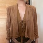 H&M Faux Suede Tan Draped Blazer Photo 1