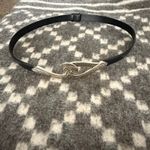 Chico's Women's Size Small Black Leather Artsy Bohemian Silver Split Hook Belt Photo 1