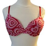 Juicy Couture  Intimates Colorful Hearts Padded Bra Womens 38C Pink Red‎ Lounge Photo 0