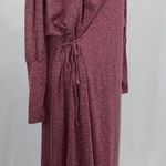 Caslon New Soft Knit Long Sleeve Side Tie Midi Dress Red Heather Size Medium Photo 9