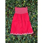 Flying Tomato Bohemian 100% Cotton Red Mini Strapless Dress Dress Size Small Photo 1