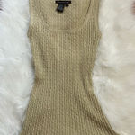 Central Park West  Ribbed metallic shimmer Knit Tank Top Y2K elevated casual M Photo 0