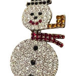 Christmas Snowman dual pendant Locket brooch Silver Photo 0