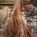Ulla Johnson Rabia Horizon Brown Printed Silk Blend Maxi Gown Dress Women’s 2 Photo 5