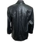 ZARA Tailored Double Breasted Blazer Faux Leather Black Women’s Size S New Photo 4