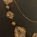 New Metal Gold Leaf Necklace & Earring Jewelry Set Photo 2