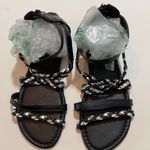 Unlisted IF Darini International Fashion Black/Silver Back Zip Sandals 7M NWOB Photo 2