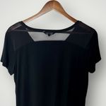 Bebe Sport Women's Black Mesh V-Neck Logo T-Shirt Short Sleeve Photo 4