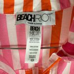 Beach Riot  Pink Orange Stripe Cotton Button Down Shirt Photo 3
