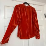 Ulla Johnson  Marlene Blouse Carnelian Autumn Velvet Mock Neck Top Size 4‎ NEW Photo 11