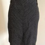 Ann Taylor Cotton Knit Short Straight Lined Skirt Button BLK/WH Side Zip SASSY Photo 0