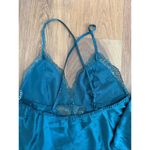Linea Donatella Sleepwear Intimates Camisole Lace Shorts Teal Green XL Photo 5