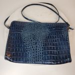 VTG Crocodile Crossbody Purse Blue Blue Embossed Leather Zipper‎ Lined Photo 12