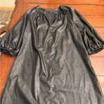 Who What Wear Nordstrom Faux Leather Balloon Sleeve Black Dress Photo 3