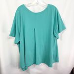 Jessica London 30W 32W Top 3X Green Short Sleeve Tee Swing Trapeze A Line 790 Photo 1