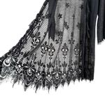 Soft Surroundings  Lace Open Front Long Cardigan in Black, Size‎ XS Photo 6