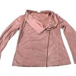 Mote Women's Drape Front Jacket Pink Size S Asymmetrical Zip Casual Photo 0