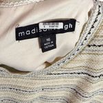 Madison Leigh  A-line Short-Sleeve Metallic Striped Dress Size 16 Photo 3