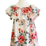 Adrienne Dress Tropical Floral On Off Shoulder Ruffle Neckline Sleeveless Small Photo 5