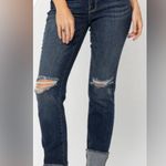 Judy Blue Dark Blue Distressed Straight Leg Jeans Womens Size 7/28 NWOT Photo 0