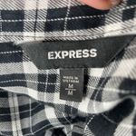 EXPRESS Plaid ShirtDress Elastic Waist Button up Dress W/Belt Loop, Pockets Med Photo 8