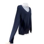 Tommy Hilfiger Women’s V Neck Navy Blue Solid Pima Cotton Blend Sweater Size XL Photo 7