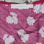 Lush Clothing Lush Floral Print Short Sleeve Cropped Wrap Blouse Ranya Berry Cream Size L NWOT Photo 4