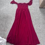 Lulus Lulu’s Absolute Romance Burgundy Off-the-Shoulder Maxi Dress Bridesmaid Formal Photo 6