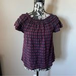 Ulla Johnson  Plaid Printed Fringes Shirt Top Size 0 Purple Blue Photo 6
