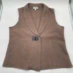 Norm Thompson Women’s XL 100% Wool Sweater Collared Knit Brown Lightweight Photo 2