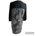 Ecote Black and White Geometric Print 3/4 Sleeve Dress Women’s Size Small Photo 1