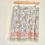 Ann Taylor Loft XS A-Line Pleated Midi Skirt pastel Floral Print Linen P… Photo 6