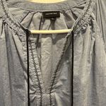 Who What Wear Blue Belted Dress Embroidered and Crochet Sleeves Boho Large Photo 5