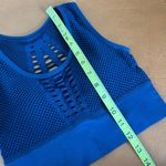 Zella Blue Padded Sports Bra Size Small Mesh Cutouts Wide Band Running Workout Photo 7